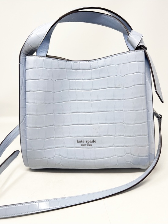 kate spade Handbags - KATE SPADE KNOTT CROC EMBOSSED LEATHER BLUE REMOVABLE CROSSBODY STRAP PURSE